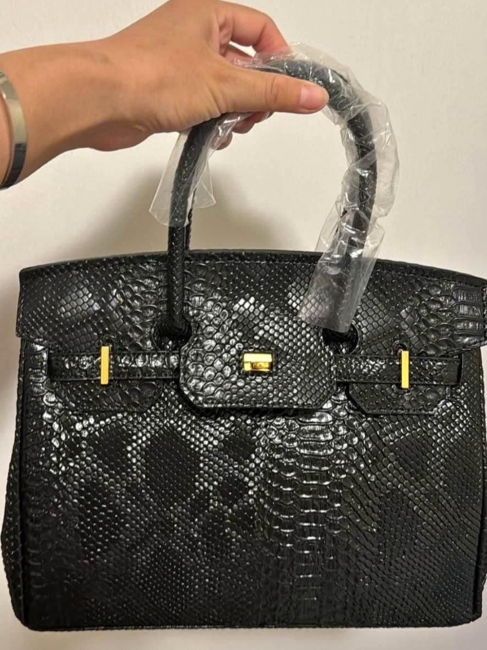 Beautiful Embossed Satchel Bag Satchel Gold Hardware + Extra Long Strap Included